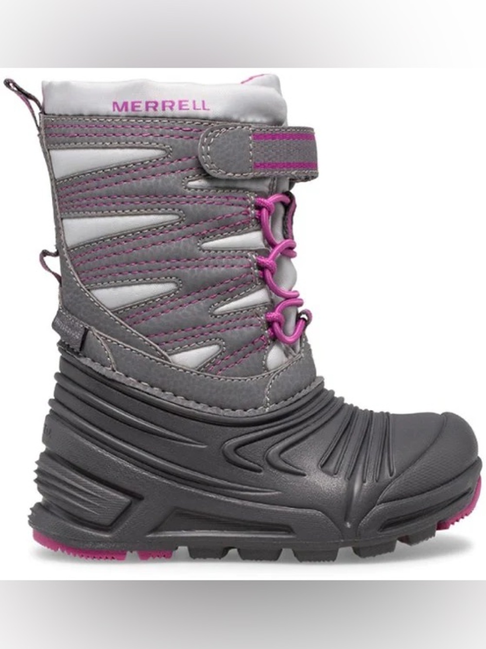 Merrell Snow Quest Lite Waterproof Winter Snow Boots Kids US 10 Gray Pink